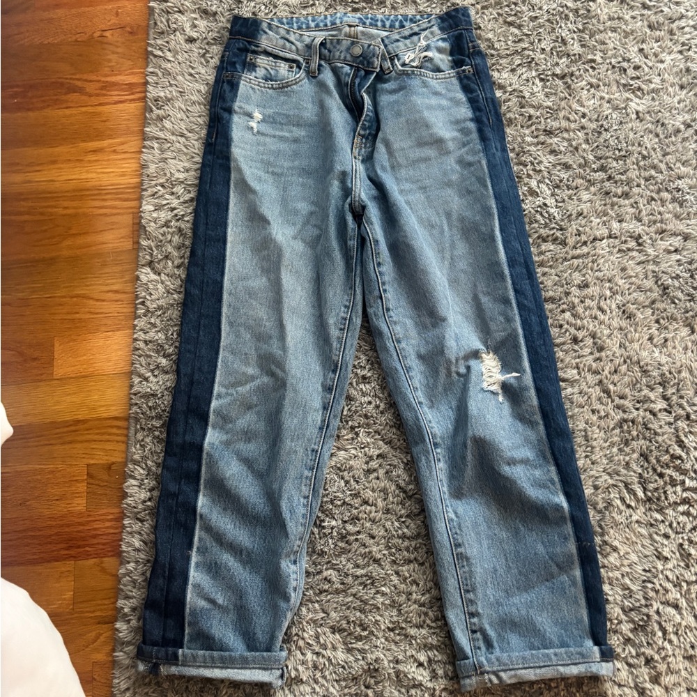 Carmar Blue Two-Tone Boyfriend Jeans